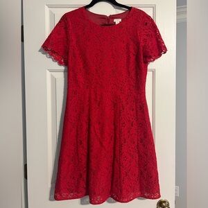 JCrew Red Lace Dress